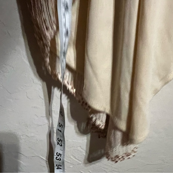 IEENA For Mac Duggal Rose Gold Sequin Knotted Long Sleeve Midi High Low Dress 0 - Picture 11 of 15